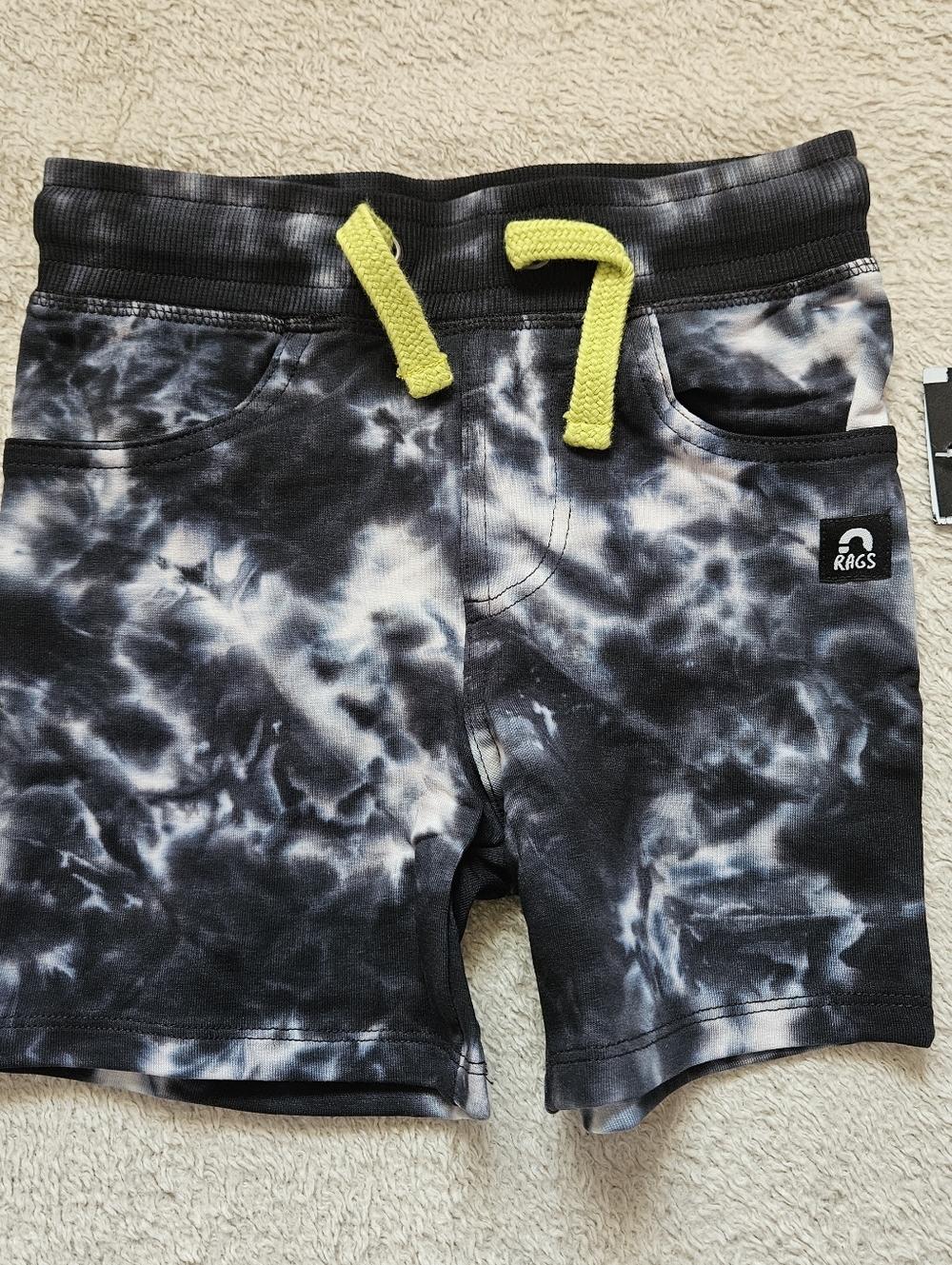 Rags B&W Tie Dye Kids Shorts 5Y - NWT